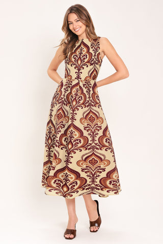 PALAZZO CHARM WOVEN MIDI DRESS