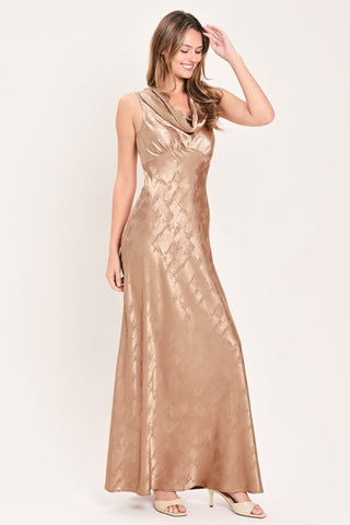 LUMINOUS CHAMPAGNE KISS WOVEN MAXI DRESS - Glamourous Grace