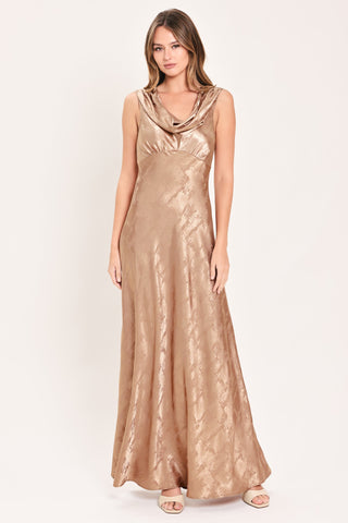 LUMINOUS CHAMPAGNE KISS WOVEN MAXI DRESS - Glamourous Grace