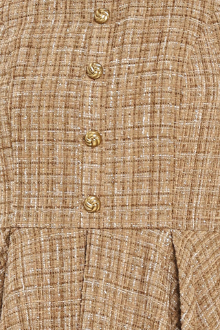CAMBRIDGE COLLAR WOVEN TWEED MINI DRESS