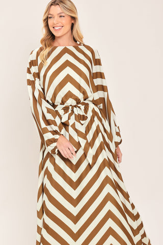 RESORT CHEVRON WOVEN MAXI DRESS