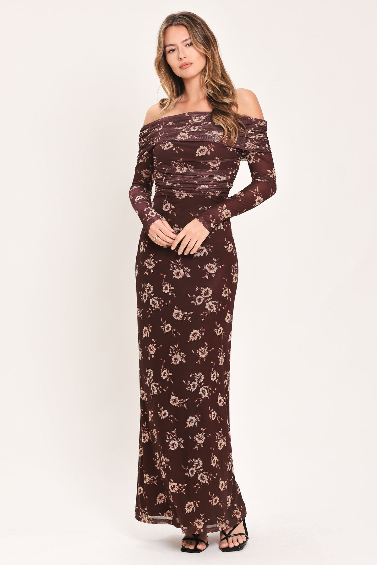 TWILIGHT GARDEN POWER MESH MAXI DRESS - Glamourous Grace