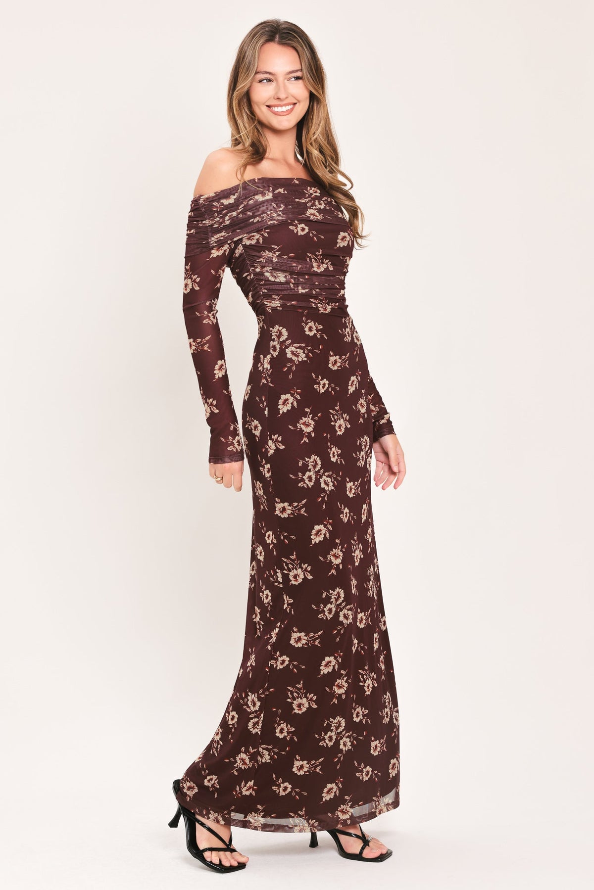 TWILIGHT GARDEN POWER MESH MAXI DRESS - Glamourous Grace