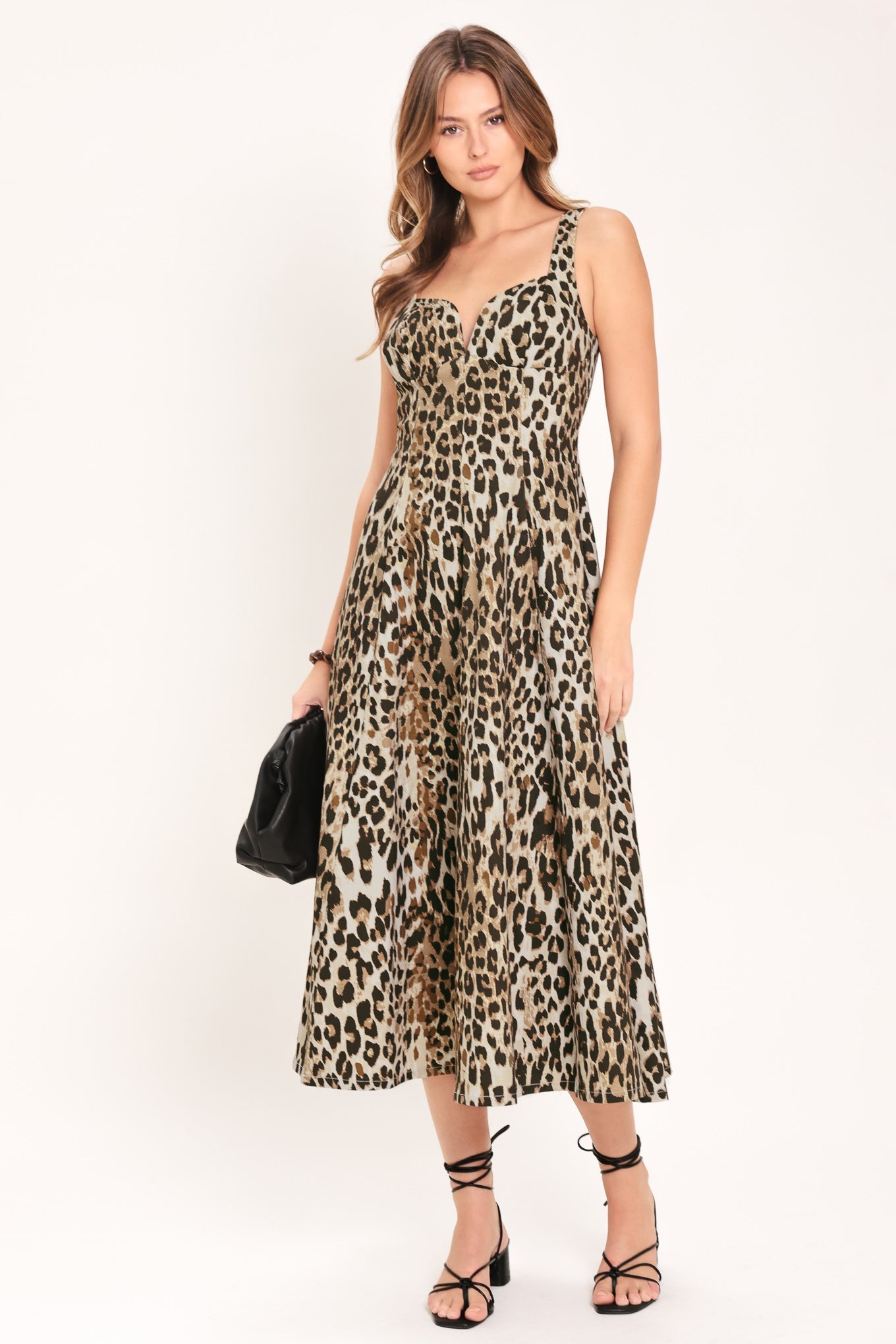 DESERT ROSE LEOPARD WOVEN MIDI DRESS - Glamourous Grace