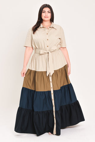 MARINA SUNSET WOVEN MAXI SHIRT DRESS - Glamourous Grace