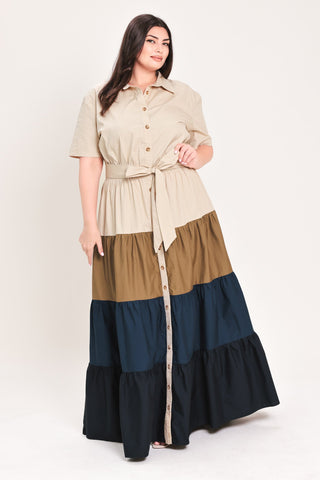 MARINA SUNSET WOVEN MAXI SHIRT DRESS - Glamourous Grace