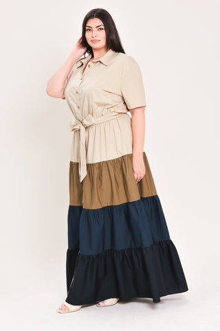 MARINA SUNSET WOVEN MAXI SHIRT DRESS - Glamourous Grace