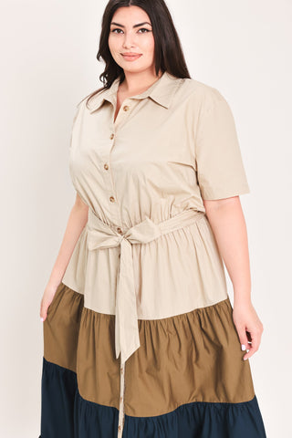 MARINA SUNSET WOVEN MAXI SHIRT DRESS - Glamourous Grace