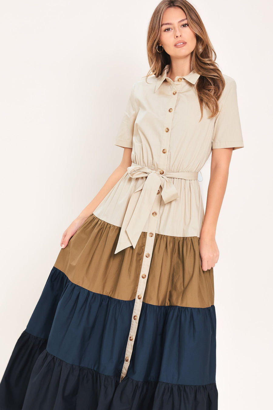 MARINA SUNSET WOVEN MAXI SHIRT DRESS - Glamourous Grace