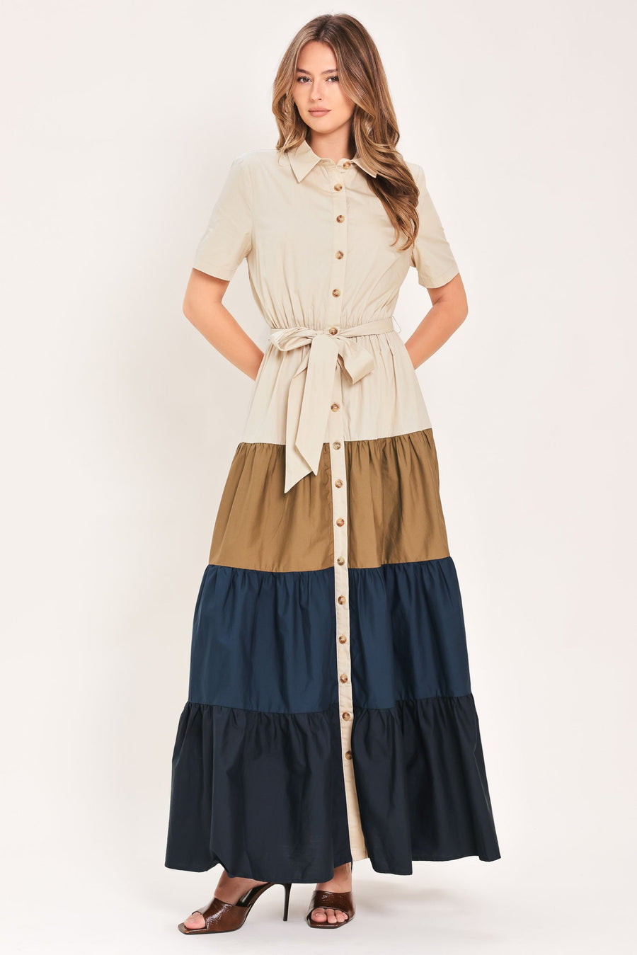 MARINA SUNSET WOVEN MAXI SHIRT DRESS - Glamourous Grace