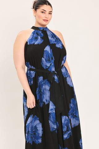 EVENING ORCHARD WOVEN HALTER MAXI DRESS - Glamourous Grace