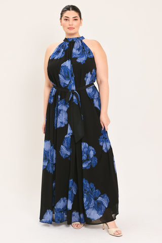 EVENING ORCHARD WOVEN HALTER MAXI DRESS - Glamourous Grace