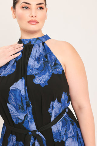 EVENING ORCHARD WOVEN HALTER MAXI DRESS - Glamourous Grace