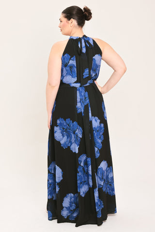 EVENING ORCHARD WOVEN HALTER MAXI DRESS - Glamourous Grace