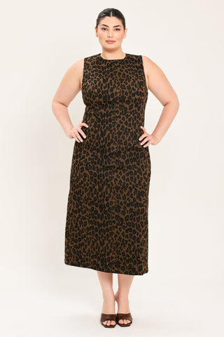 LEOPARD ICON TWILL MIDI DRESS - Glamourous Grace