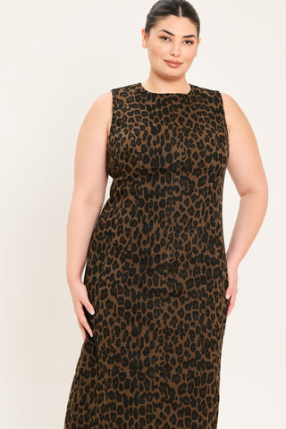 LEOPARD ICON TWILL MIDI DRESS - Glamourous Grace