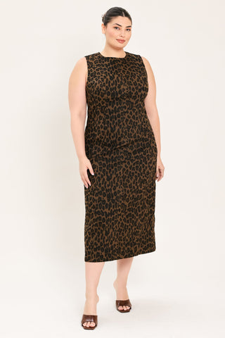 LEOPARD ICON TWILL MIDI DRESS - Glamourous Grace