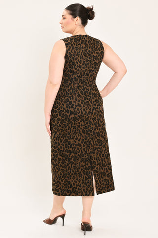 LEOPARD ICON TWILL MIDI DRESS - Glamourous Grace