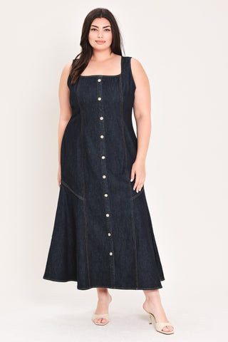 CHELSEA DENIM MIDI DRESS - Glamourous Grace