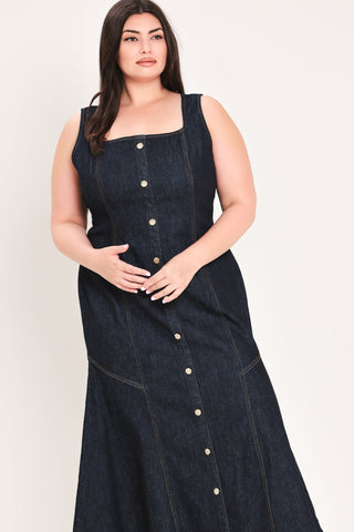 CHELSEA DENIM MIDI DRESS - Glamourous Grace