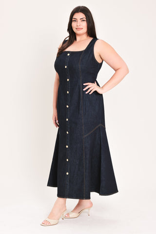 CHELSEA DENIM MIDI DRESS - Glamourous Grace