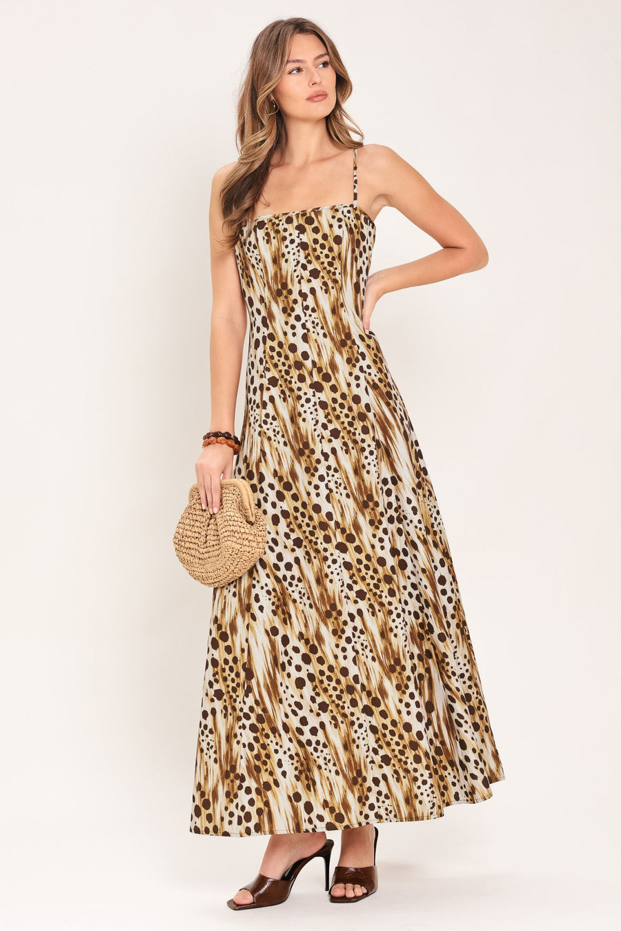 CHEETAH TRAIL WOVEN MAXI DRESS - Glamourous Grace