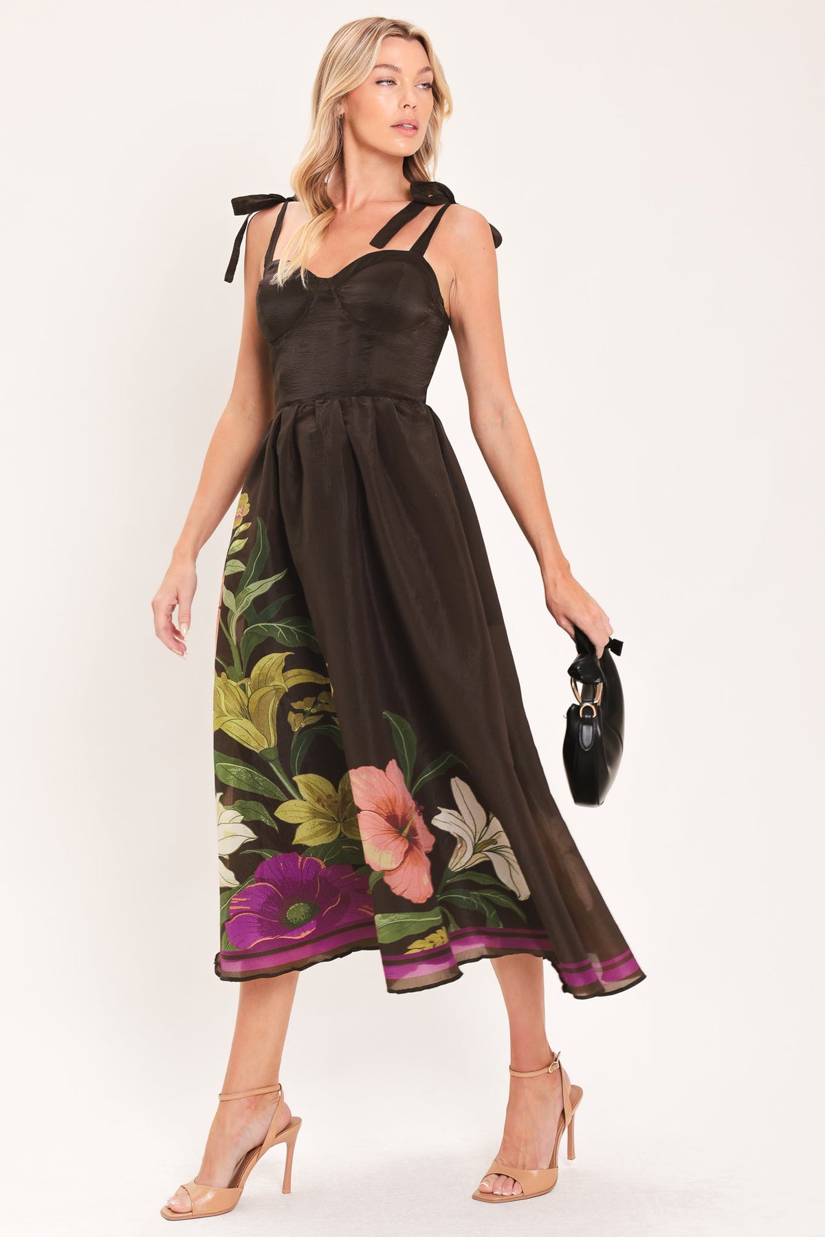 CACAO FLORAL FESTIVAL WOVEN MIDI DRESS - Glamourous Grace