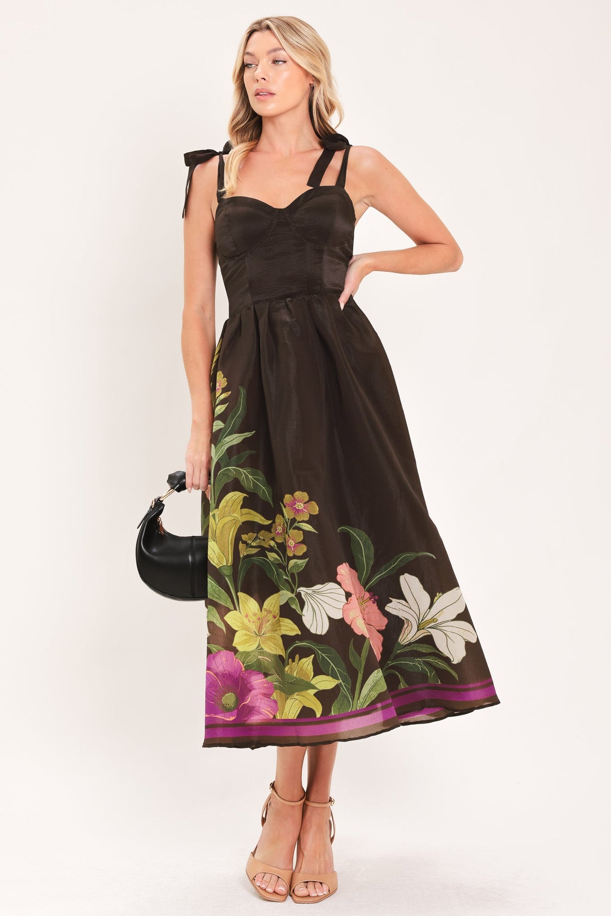 CACAO FLORAL FESTIVAL WOVEN MIDI DRESS - Glamourous Grace