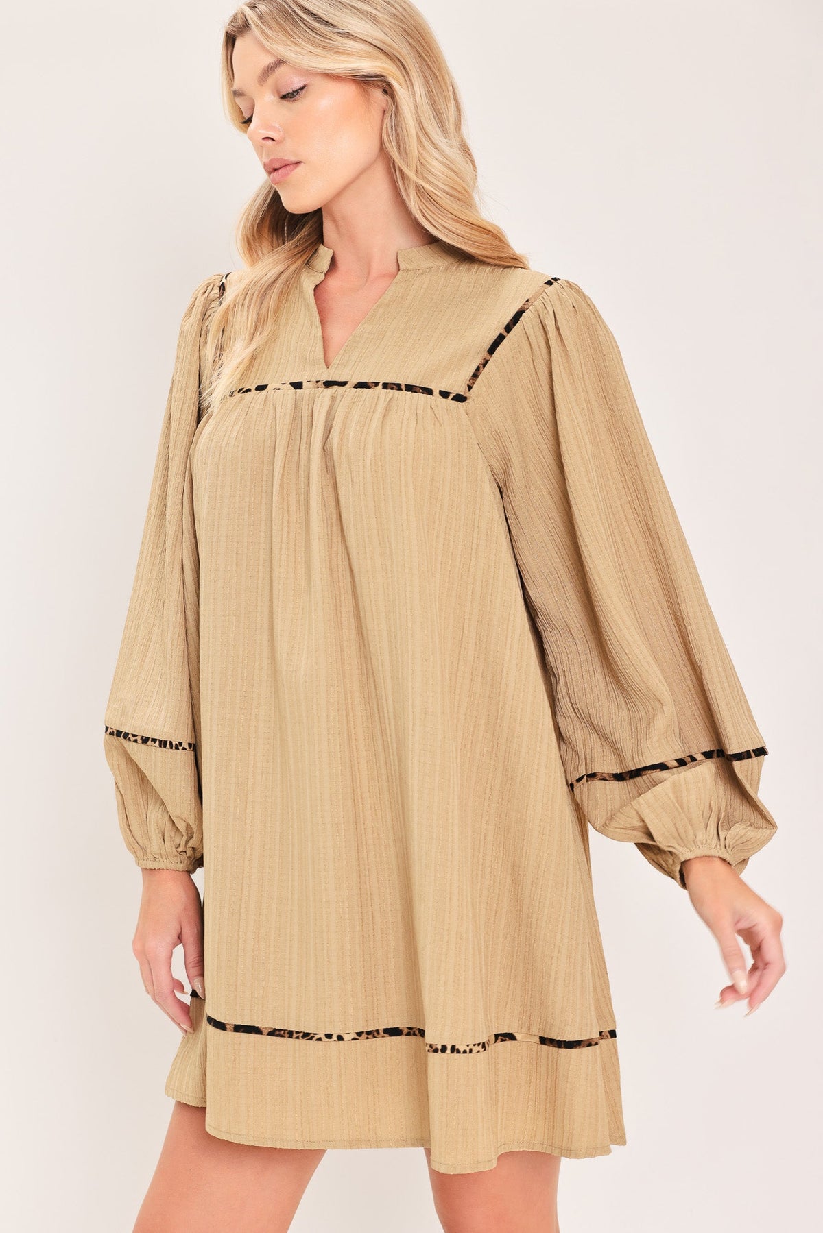 NATURAL LINEN MELODY WOVEN MINI DRESS - Glamourous Grace