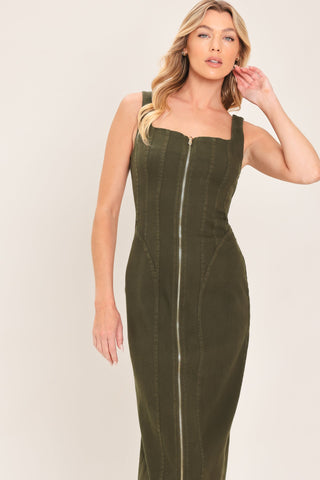MODERN CARGO CHIC WOVEN TWILL MIDI DRESS - Glamourous Grace