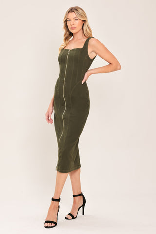 MODERN CARGO CHIC WOVEN TWILL MIDI DRESS - Glamourous Grace