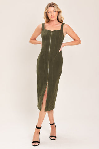 MODERN CARGO CHIC WOVEN TWILL MIDI DRESS - Glamourous Grace