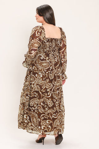 CEDAR SWIRL SONATA WOVEN MIDI DRESS - Glamourous Grace