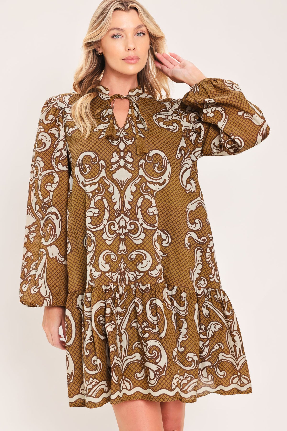 MAPLE MANOR FLOUNCE WOVEN MINI DRESS - Glamourous Grace