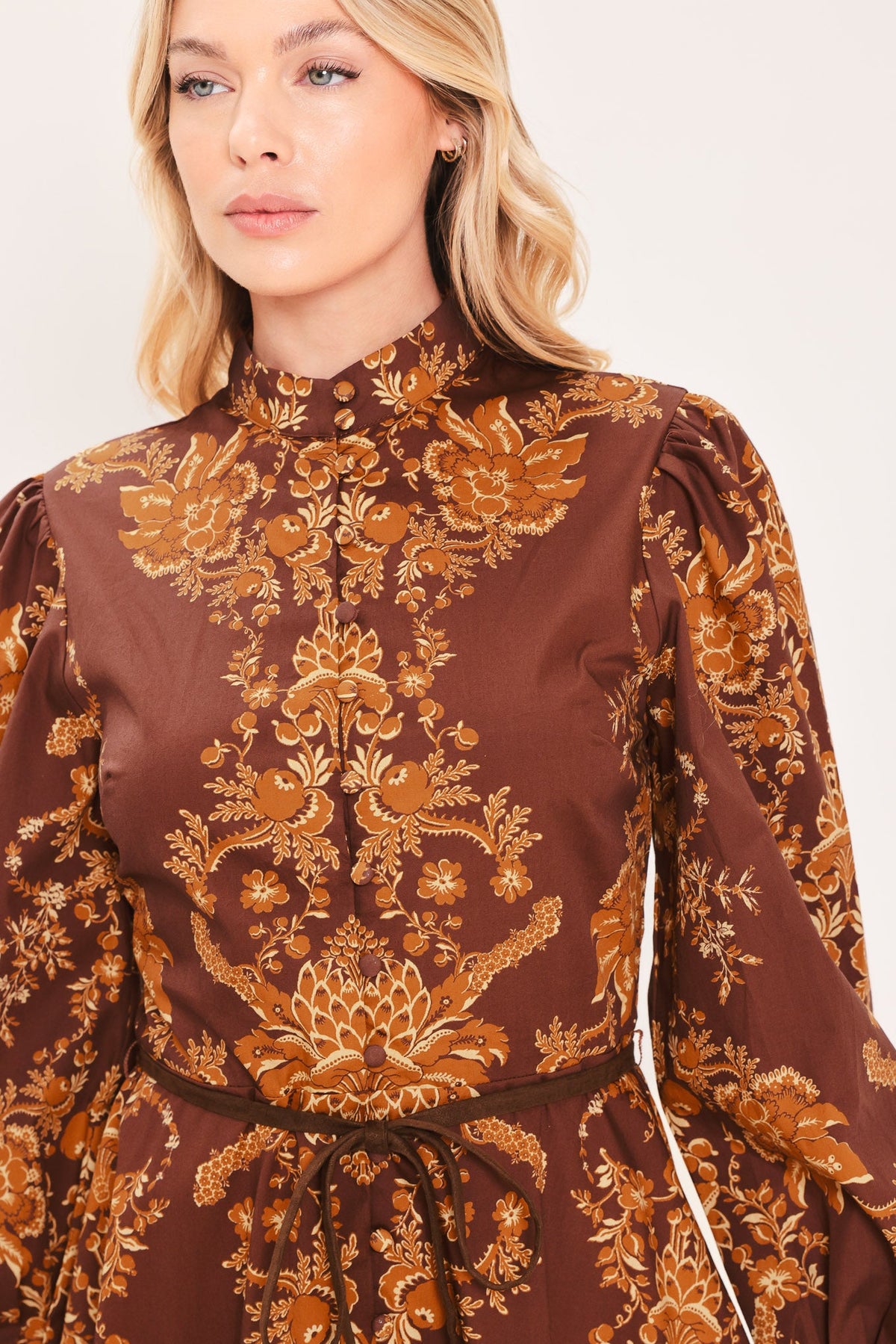 AUTUMN DAMASK SWAY WOVEN MINI DRESS - Glamourous Grace