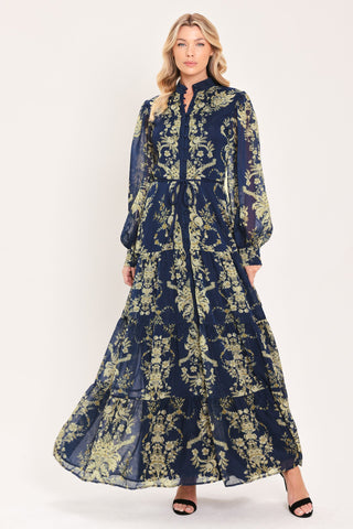ROYAL HERITAGE BLOOM WOVEN MAXI DRESS