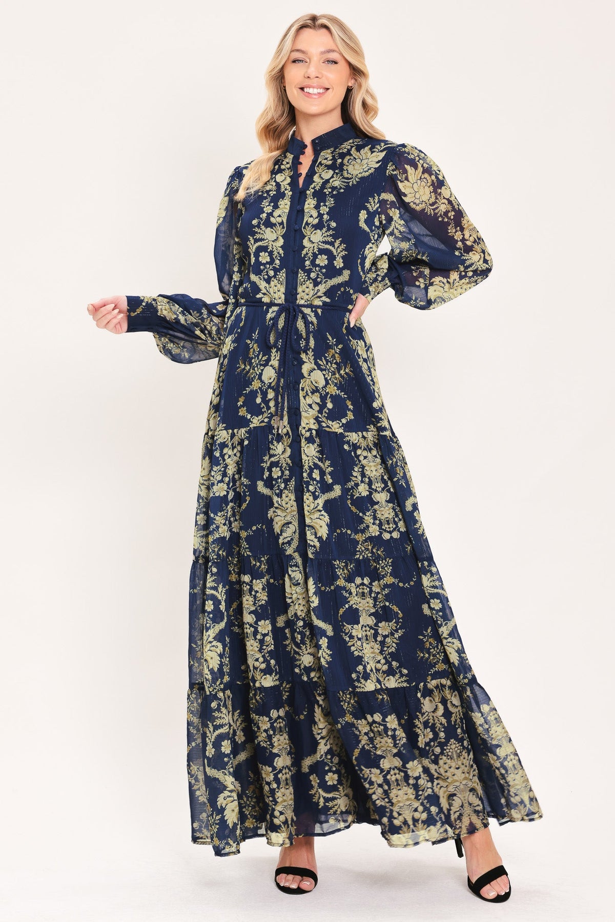 ROYAL HERITAGE BLOOM WOVEN MAXI DRESS - Glamourous Grace
