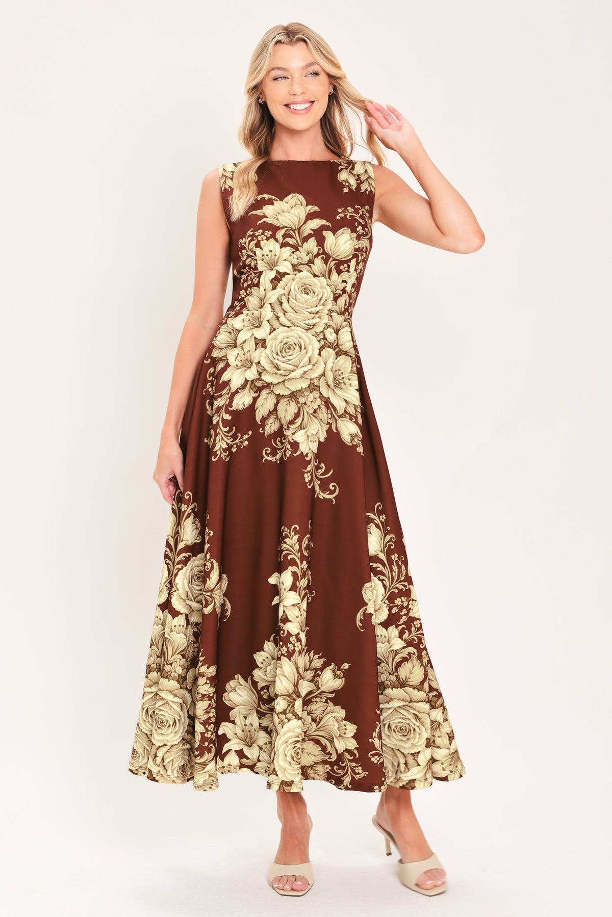 ANTIQUE PETAL REGALIA WOVEN MIDI DRESS - Glamourous Grace