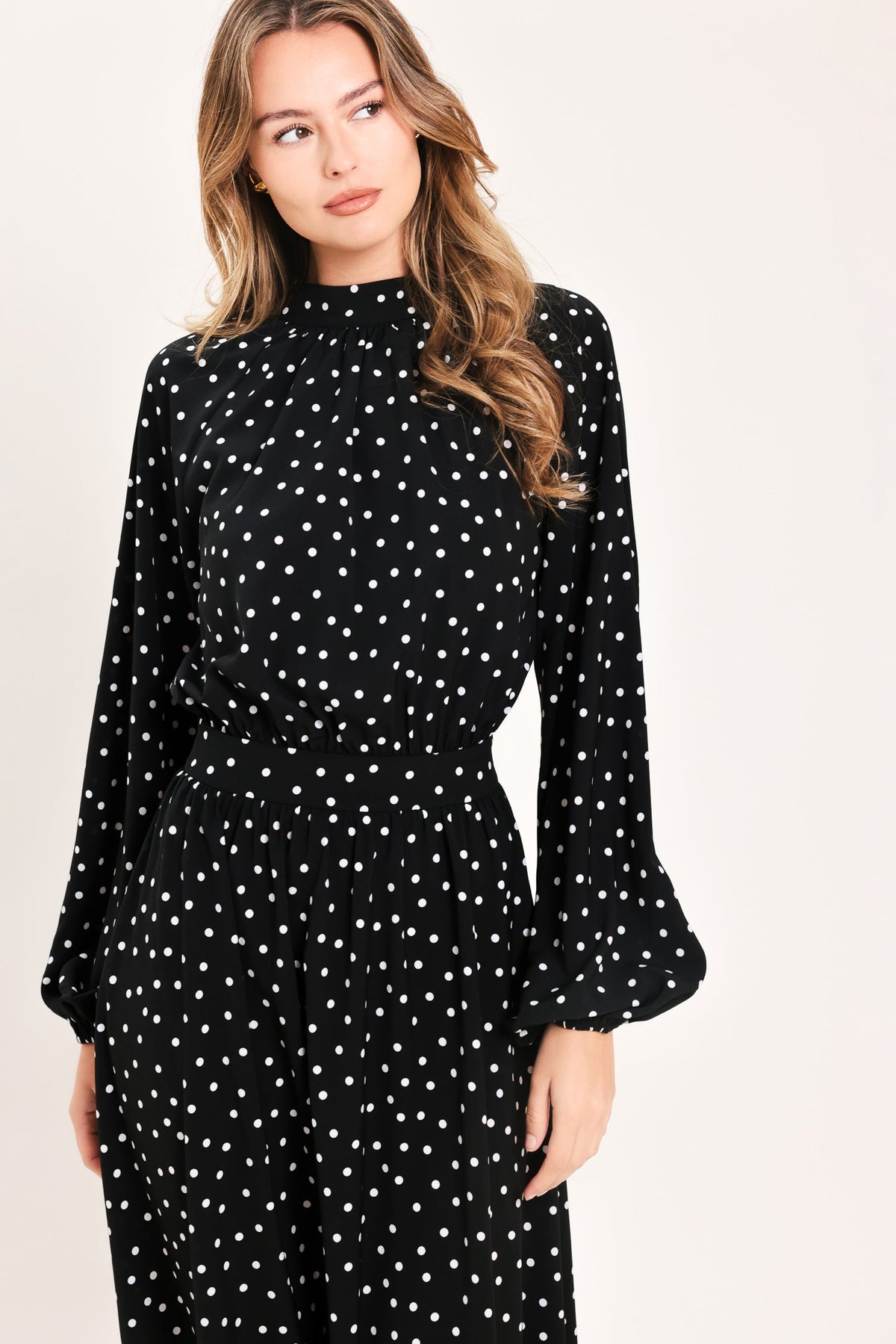 MIDNIGHT SPRINKLE WALTZ WOVEN MIDI DRESS - Glamourous Grace