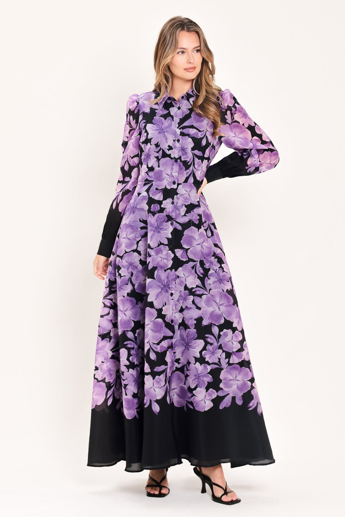 AMETHYST BLOOM SERENADE WOVEN MAXI DRESS - Glamourous Grace