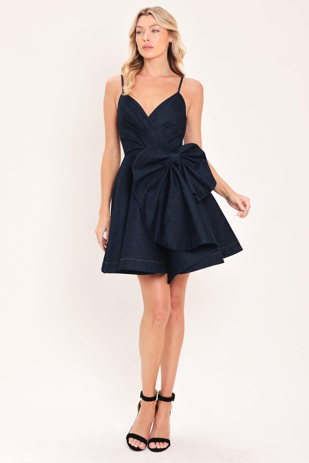 DEEP BLUE CELEBRATION DENIM MINI DRESS - Glamourous Grace