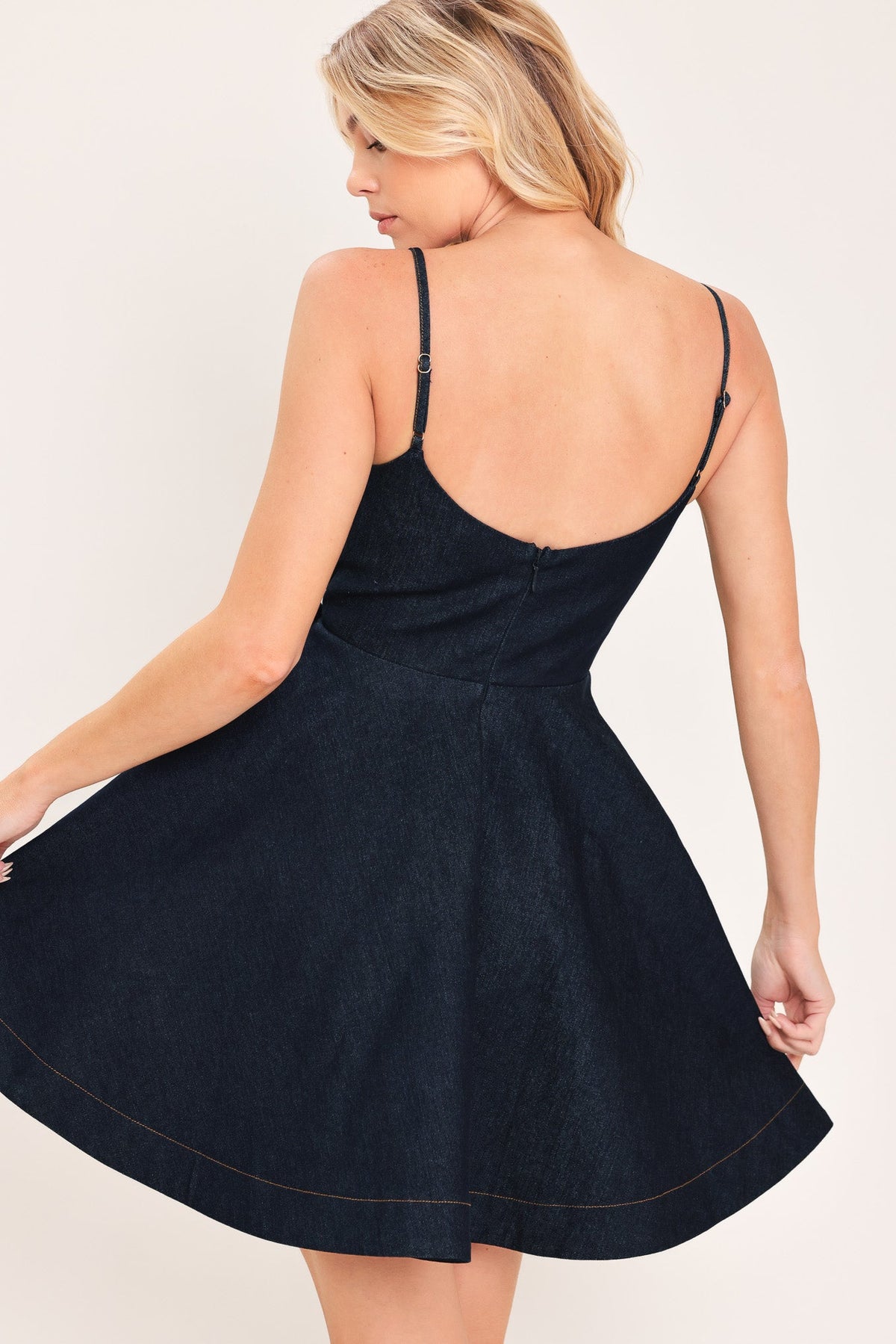 DEEP BLUE CELEBRATION DENIM MINI DRESS - Glamourous Grace