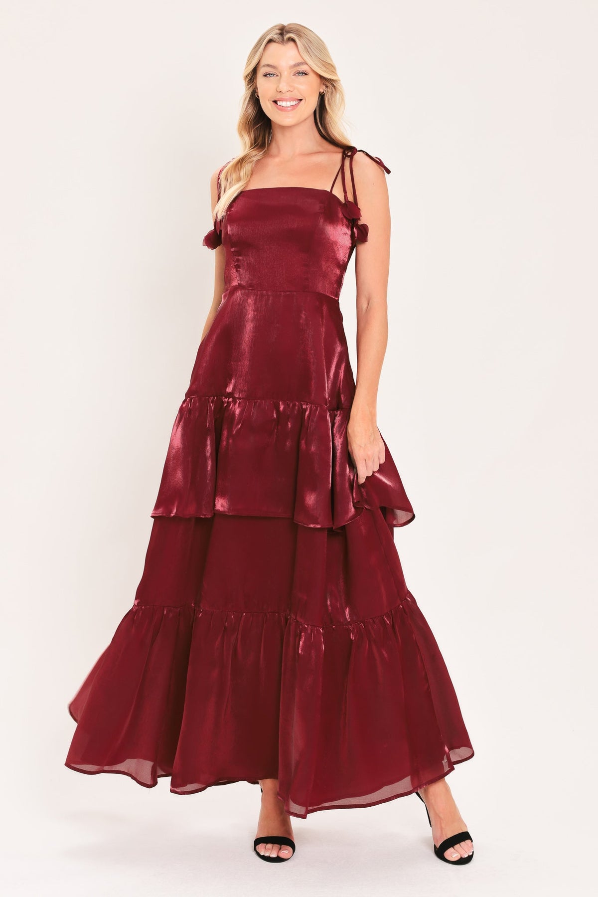 BORDEAUX BLOOM WOVEN MAXI DRESS - Glamourous Grace