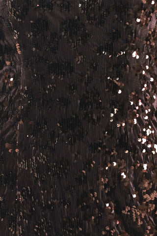 MOCHA SPARK DARK BROWN SEQUIN KNIT MIDI DRESS
