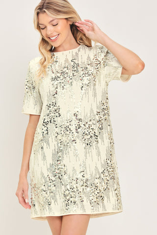NOIR & IVORY BLACK/CREAM STATEMENT DRESS