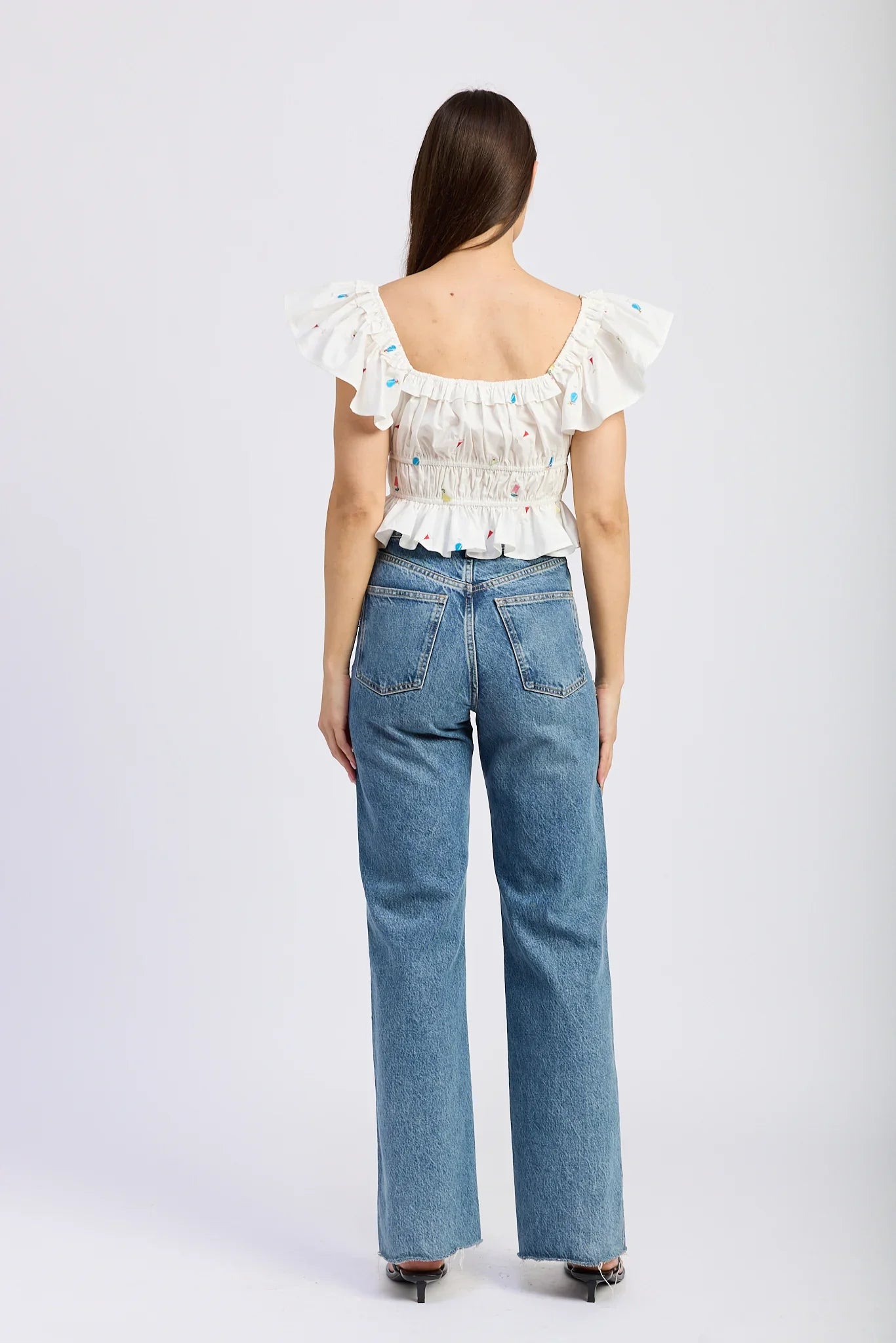 Nellie Top | White Pink