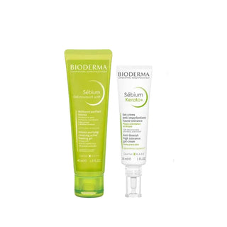 Bioderma Skincare Product Set - Sebium Kerato+ & Foaming Gel Active for Acne-Prone & Oily Skin - Glamourous Grace