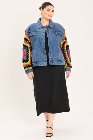 FESTIVAL WEAVE WASHED DENIM JACKET - Glamourous Grace
