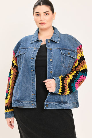 FESTIVAL WEAVE WASHED DENIM JACKET - Glamourous Grace