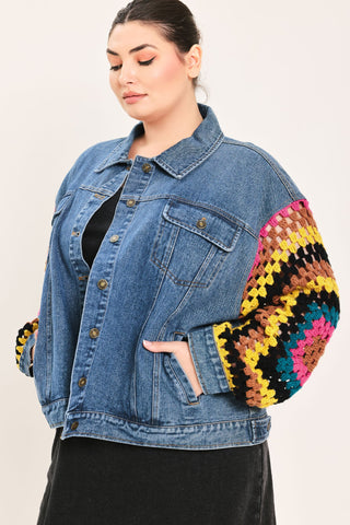 FESTIVAL WEAVE WASHED DENIM JACKET - Glamourous Grace